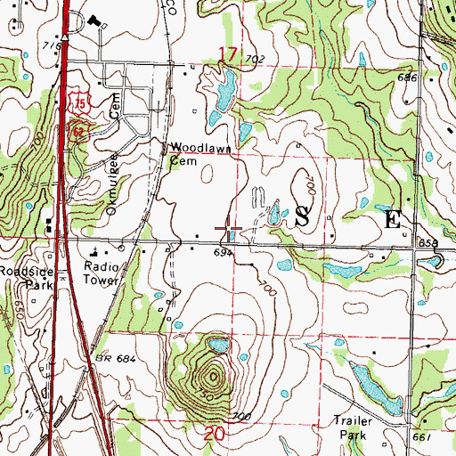 Topographic Map of Township of Severs, OK