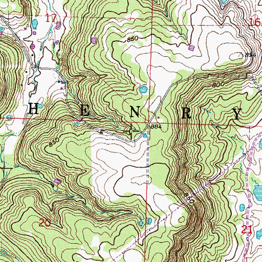 Topographic Map of Township of Henry, OK