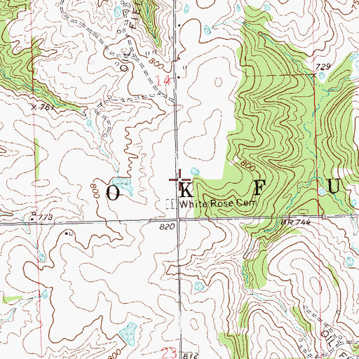 Topographic Map of Township of Okfuskee, OK