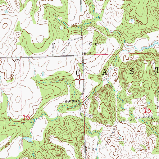 Topographic Map of Township of Castle, OK