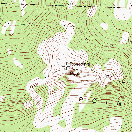 Topographic Map of Rosedale Peak, CO