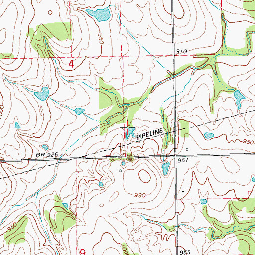 Topographic Map of Township of Iowa, OK