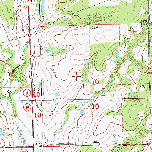 Topographic Map of Township of Osage, OK