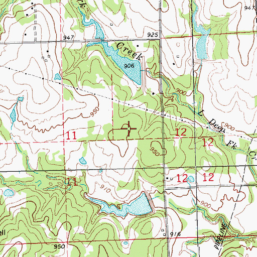 Topographic Map of Township of Ponca, OK
