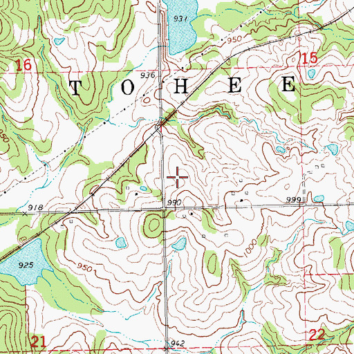 Topographic Map of Township of Tohee, OK
