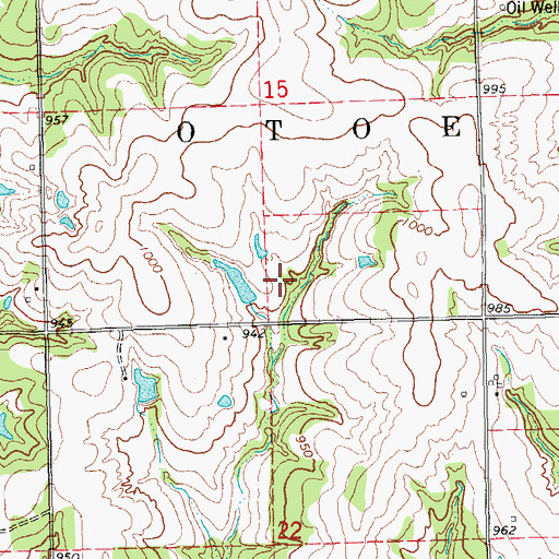 Topographic Map of Township of Otoe, OK