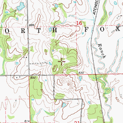 Topographic Map of Township of North Fox, OK