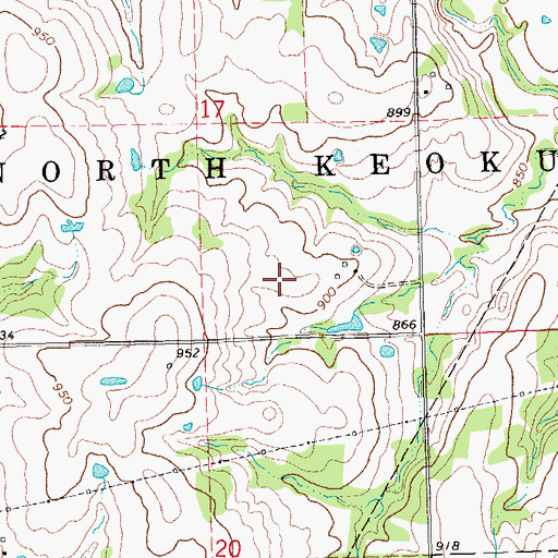 Topographic Map of Township of North Keokuk, OK