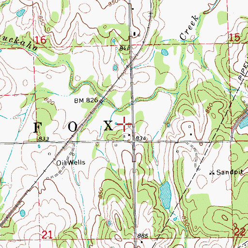 Topographic Map of Township of South Fox, OK