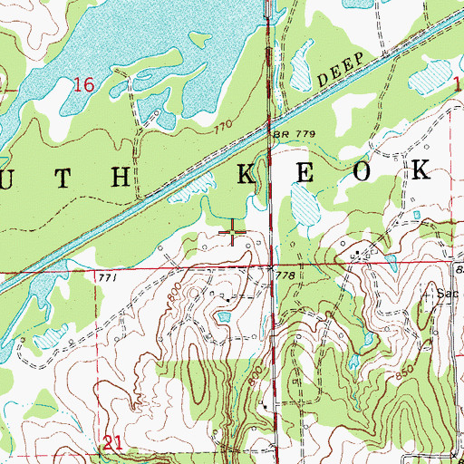 Topographic Map of Township of South Keokuk, OK