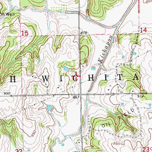 Topographic Map of Township of North Wichita, OK