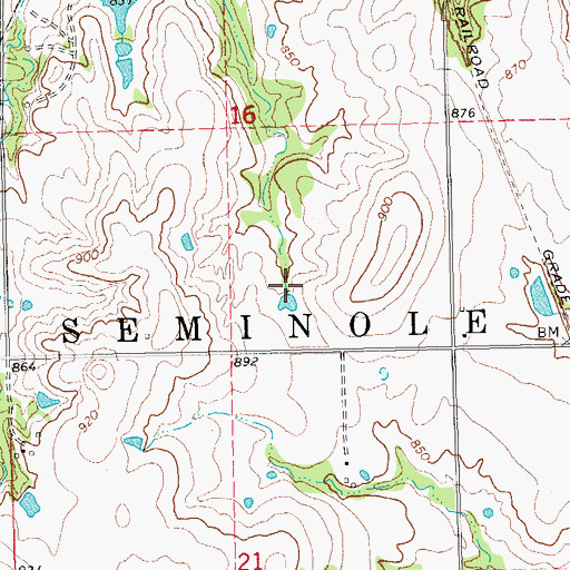 Topographic Map of Township of Sparks, OK