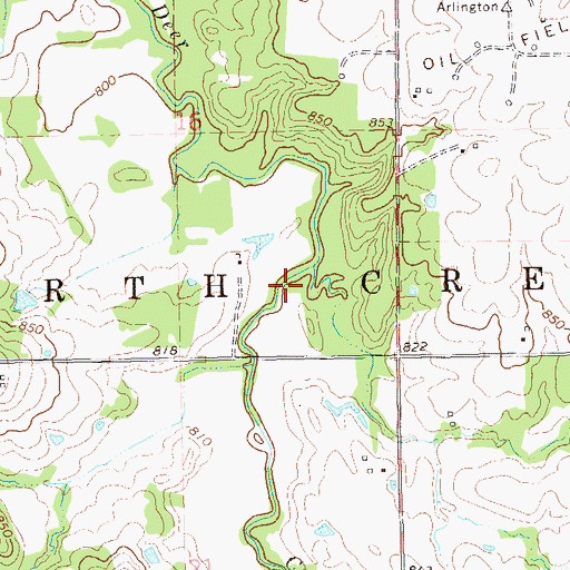 Topographic Map of Township of North Creek, OK