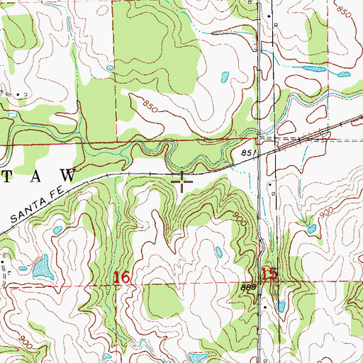 Topographic Map of Township of South Choctaw, OK