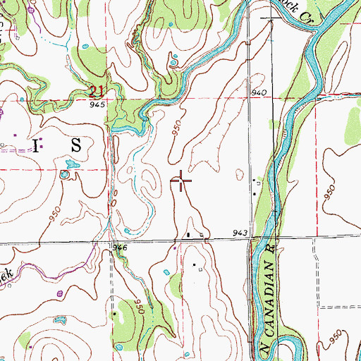 Topographic Map of Township of Davis, OK