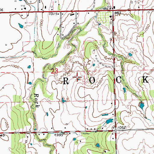 Topographic Map of Township of Rock Creek, OK