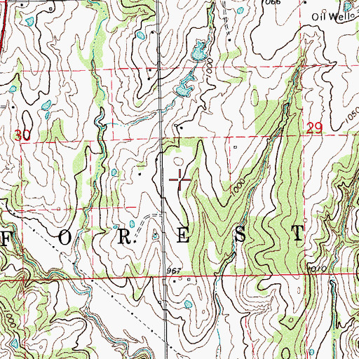 Topographic Map of Township of Forest, OK
