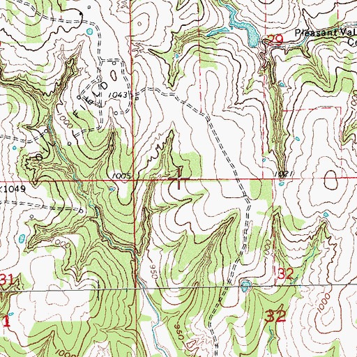 Topographic Map of Township of Moore, OK
