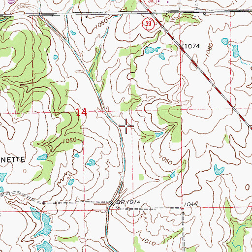 Topographic Map of Township of Eason, OK
