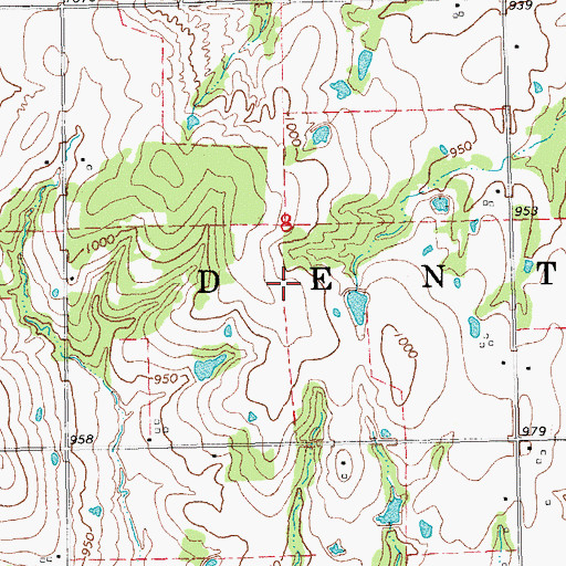 Topographic Map of Township of Dent, OK