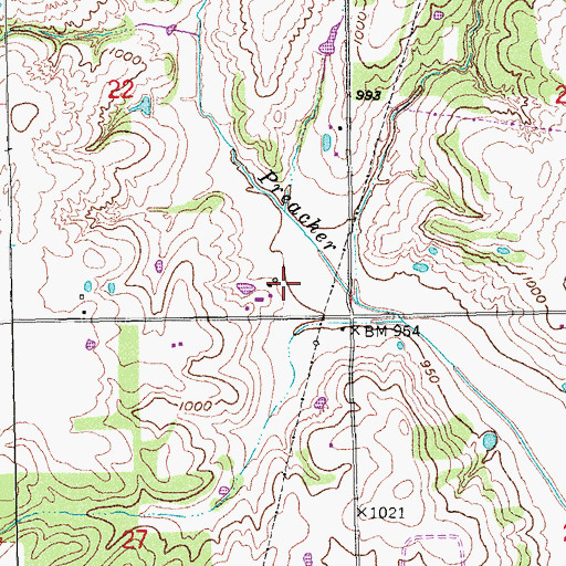 Topographic Map of Township of Avoca, OK