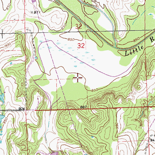 Topographic Map of Township of Wolf, OK