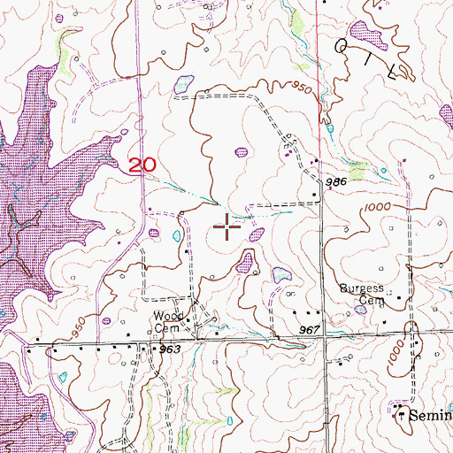 Topographic Map of Township of Konawa, OK