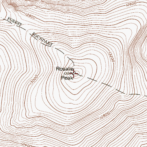 Topographic Map of Rosalie Peak, CO