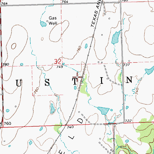 Topographic Map of Township of Dustin, OK