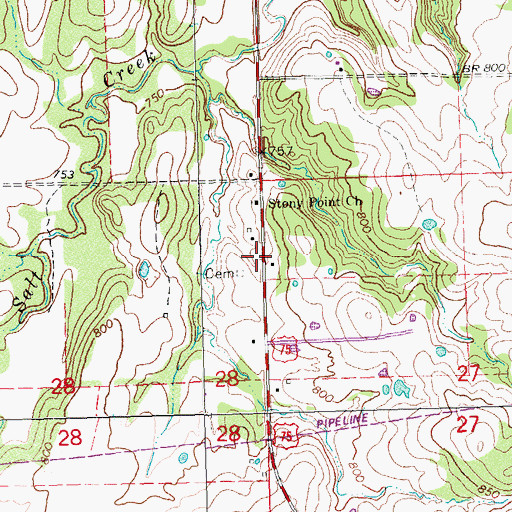 Topographic Map of Township of Calvin, OK