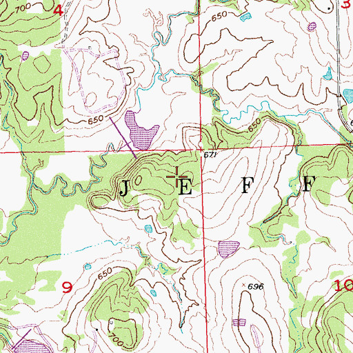 Topographic Map of Township of Jefferson, OK