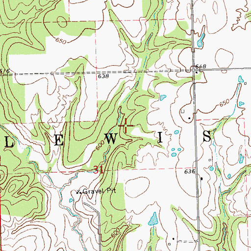 Topographic Map of Township of Lewis, OK