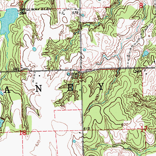 Topographic Map of Township of Caney, OK
