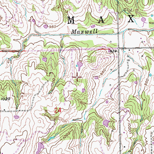 Topographic Map of Township of Maxwell, OK