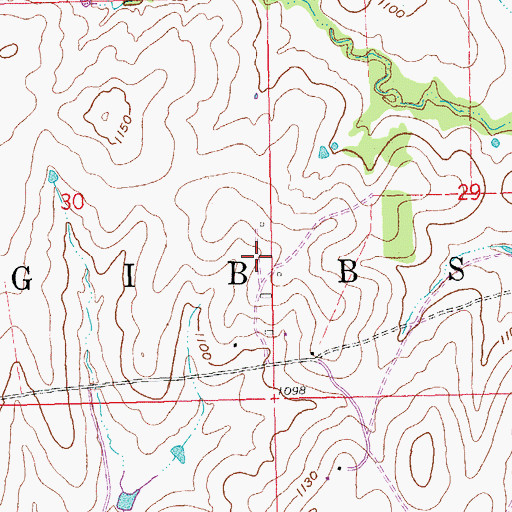 Topographic Map of Township of Gibbs, OK