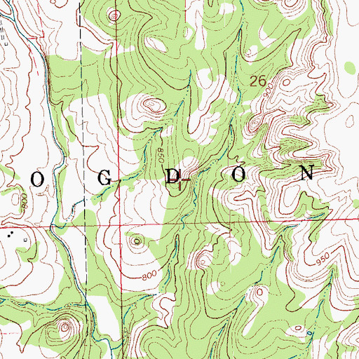 Topographic Map of Township of Brogdon, OK