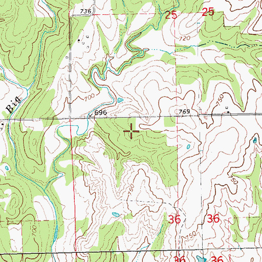 Topographic Map of Township of Garrett, OK