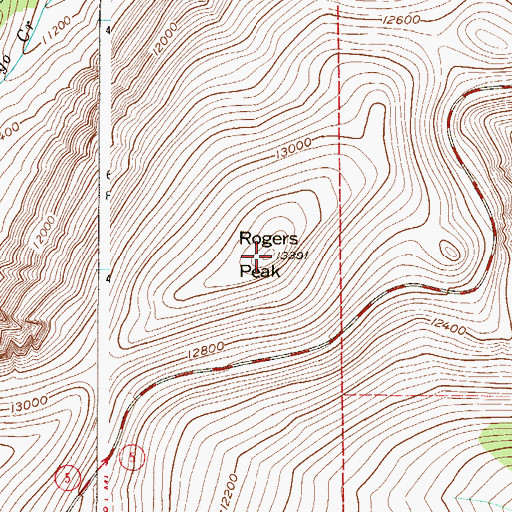 Topographic Map of Rogers Peak, CO