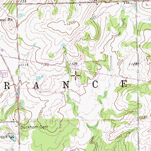 Topographic Map of Township of Lowrance, OK