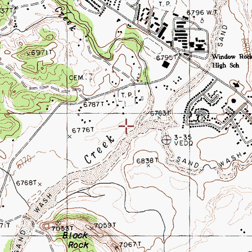 Topographic Map of Bonito Creek, AZ