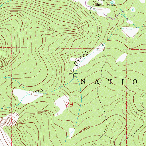 Topographic Map of Tumbling Creek, CO