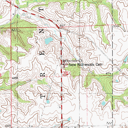 Topographic Map of Richwoods Church, IA