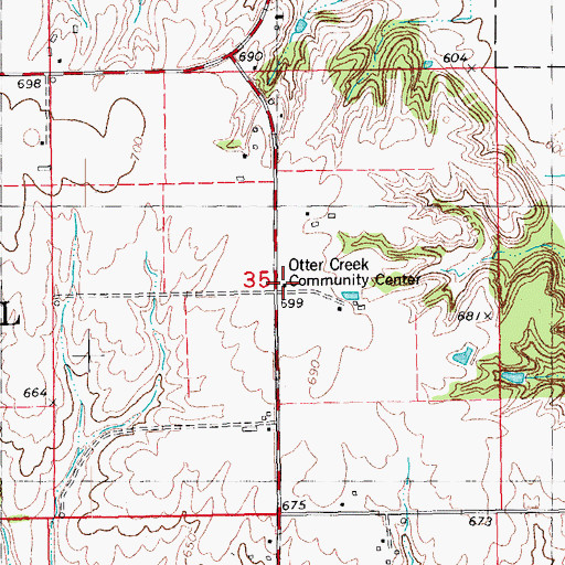 Topographic Map of Otter Creek Community Center, IA