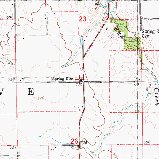 Topographic Map of Spring Run Church, IA