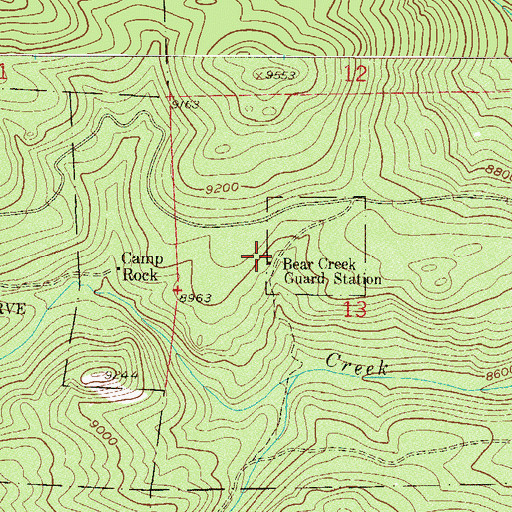 Topographic Map of Bear Creek Guard Station, CO