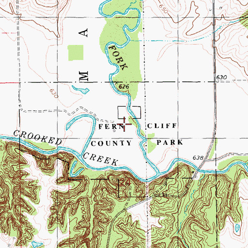 Topographic Map of Fern Cliff County Park, IA