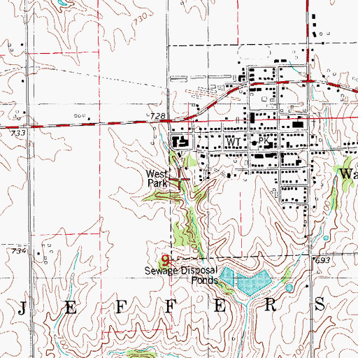 Topographic Map of West Park, IA