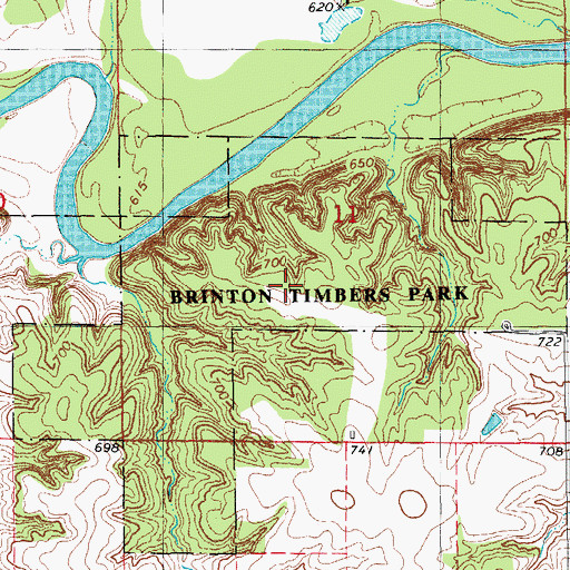 Topographic Map of Benton Timbers Park, IA