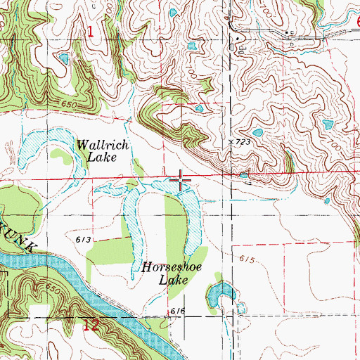 Topographic Map of Horseshoe Lake, IA