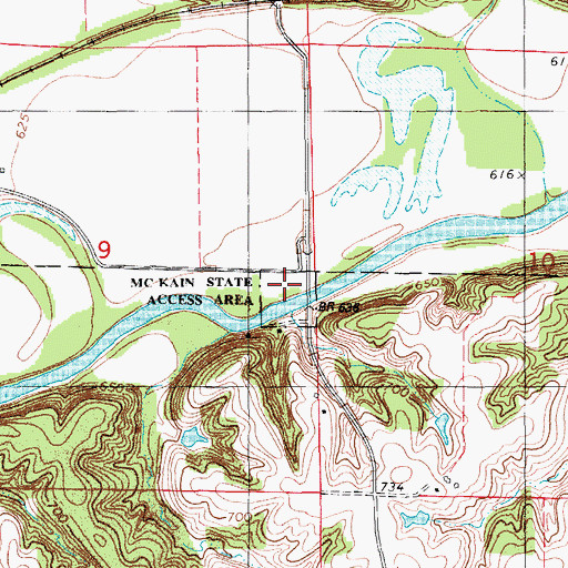 Topographic Map of McKain State Access Area, IA